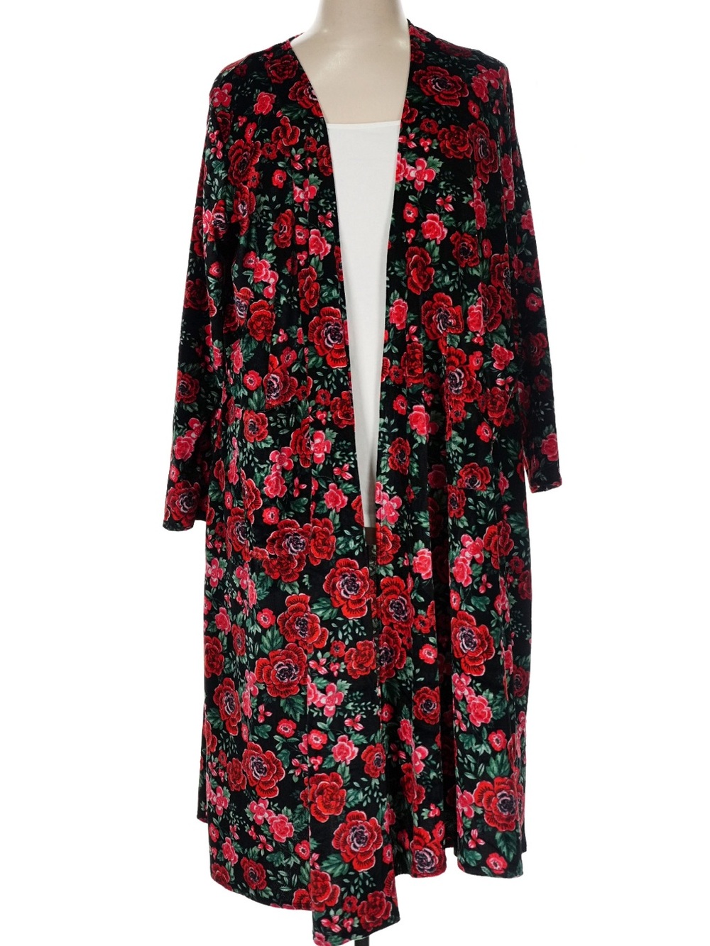 Lularoe Sarah Roses Floral Duster Sweater XL NWT